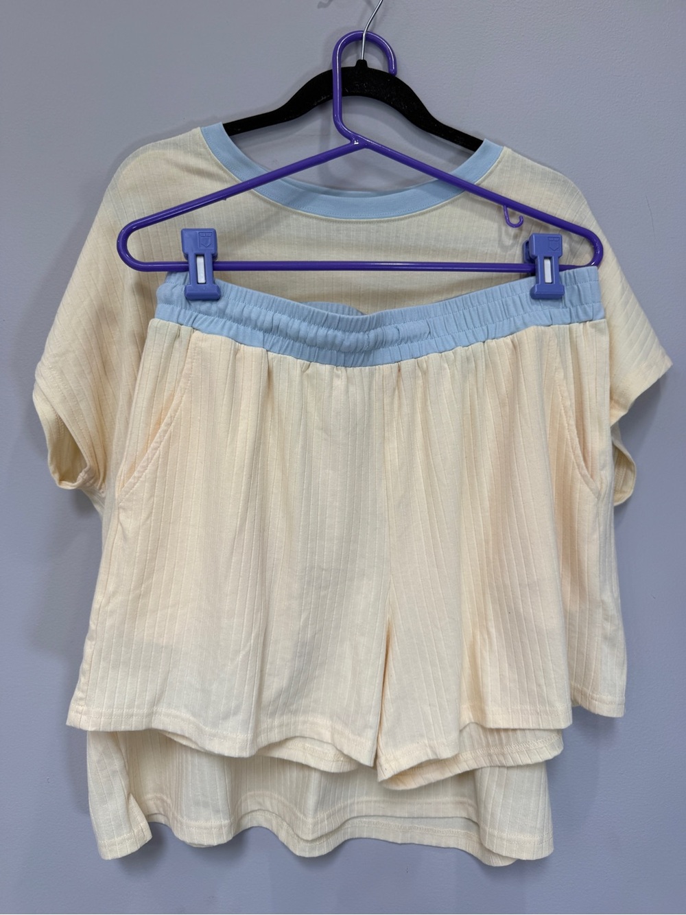 Soft Cream & Light Blue Women's Two-Piece